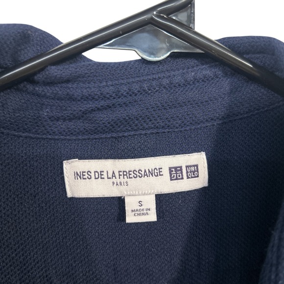 UNIQLO Ines de la‎ Fressange Navy Shirt Dress 100% Cotton Parisian Minimalist S - Picture 4 of 7